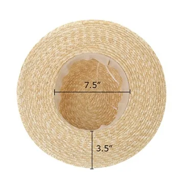 Womens' Panama Sun Hat Boater Handwoven Straw Hat for Summer, Knot, One Size