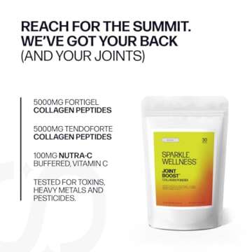 Sparkle Wellness Joint Boost (No Flavor) [30-Serves] | Collagen Powder Supplement with FORTIGEL & TENDOFORTE Collagen Peptides & Calcium Ascorbate Vitamin C | Supports Joint Mobility