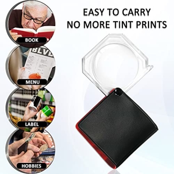 MAGDEPO 6X Pocket Magnifier - Compact and Portable Loupe
