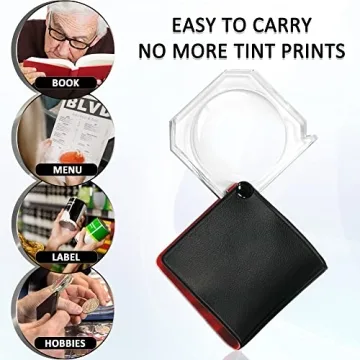 MAGDEPO 6X Pocket Magnifier - Compact and Portable Loupe