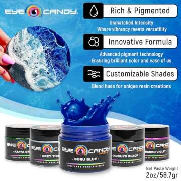 Eye Candy Blue Neon Pigment Paste "Buru Blue" (2 oz) | DIY Epoxy Resin Art Paste | Epoxy, Resin Art,...