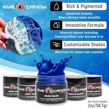 Eye Candy Blue Neon Pigment Paste "Buru Blue" (2 oz) | DIY Epoxy Resin Art Paste | Epoxy, Resin Art,...