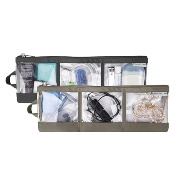 Travelon 2-Pack Accessory Organizers Black Nutmeg Compact Transparent