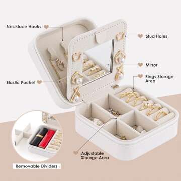 Nymtavia Birthday Gifts For Women, Initial Jewelry Box, Travel Jewelry Case, Gifts for Wife Girlfrie...