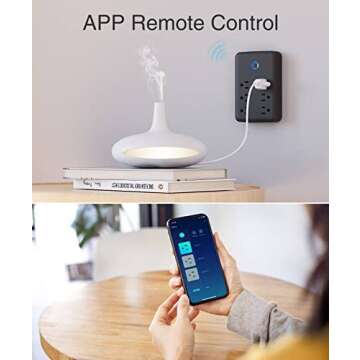GHome Smart Plug Outlet Extender, USB Surge Protector 3 Individually Controlled Outlets and 3 USB Ports, WiFi Plug Works with Alexa Google Home, Outlet Timer Wall Adapter, 2.4GHz Wi-Fi Only, 15A/1800W