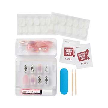 KISS Majestic Fake Nails, 'In a Crown', High-End Gel Nails, 30 Reusable Medium Length Coffin Shaped Glue-On & Press-On Jeweled Accent Glue On Nails