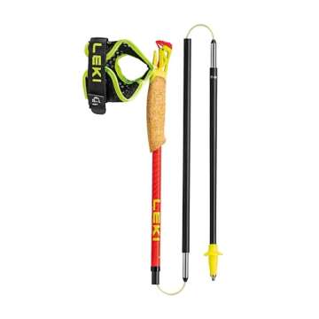 LEKI Ultratrail FX.One Superlite Carbon Collapsible Lightweight Trekking Poles for Hiking & Trail Running - Red-Yellow-Carbon - 105 cm