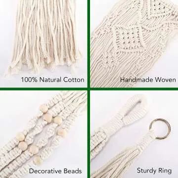 Macrame Plant Hangers - 6 Pack for Home Decor