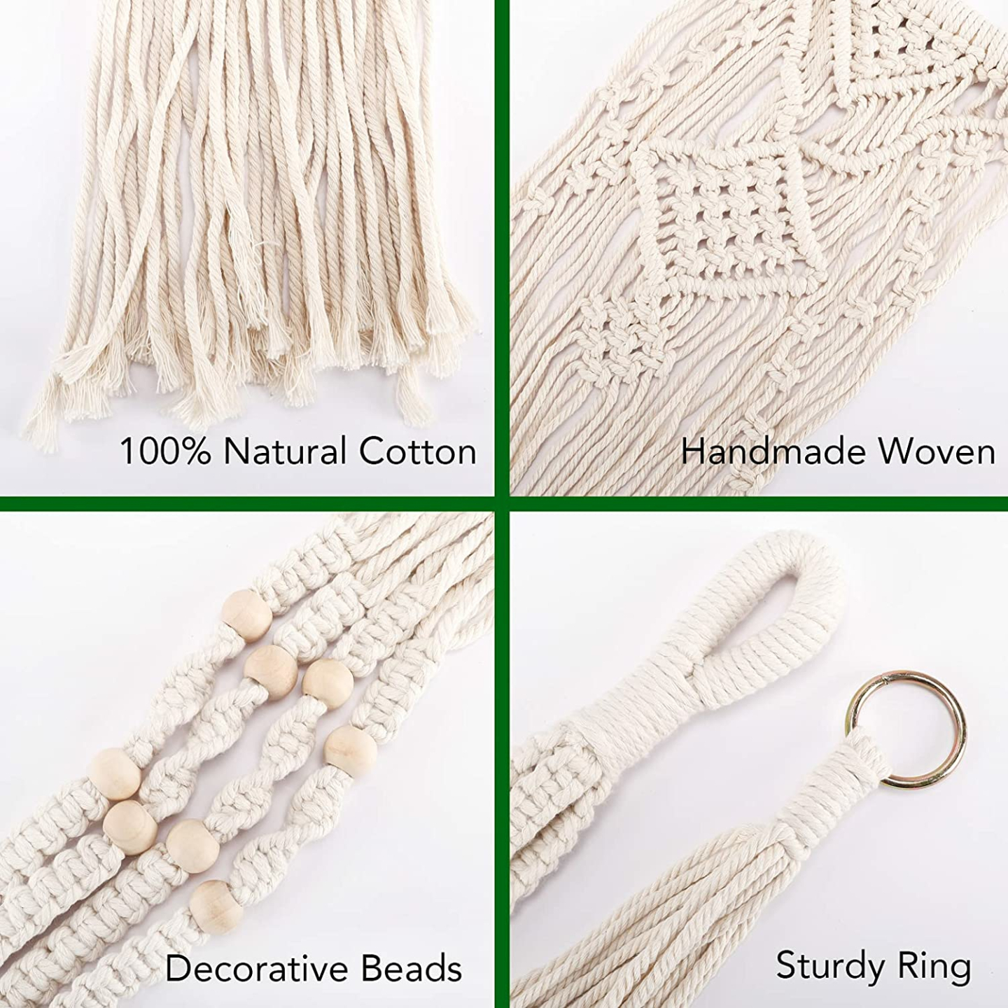 Macrame Plant Hangers - 6 Pack for Home Decor