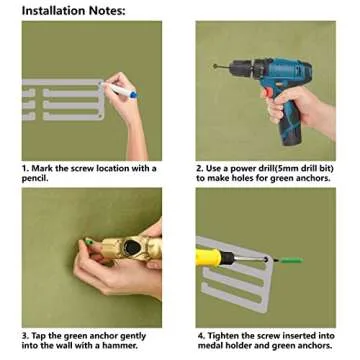 CREATCABIN Gymnastics Medal Holder Display Gymnast Medal Hanger Sports Awards Stand Wall Rack Mount Decor Stainless Steel Metal Hanging for Home Badge Storage 3 Rows Hanging Over 60 Medals, Silver