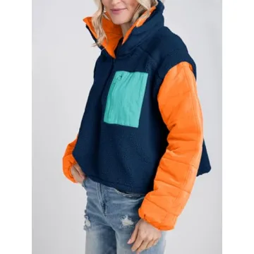 Tankaneo Fleece Puffer Pullover Jacket for Cozy Winter Style