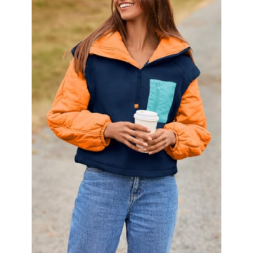 Tankaneo Fleece Puffer Pullover Jacket for Cozy Winter Style