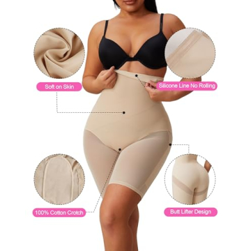 MOVWIN High Waist Tummy Control Body Shaper for Comfort