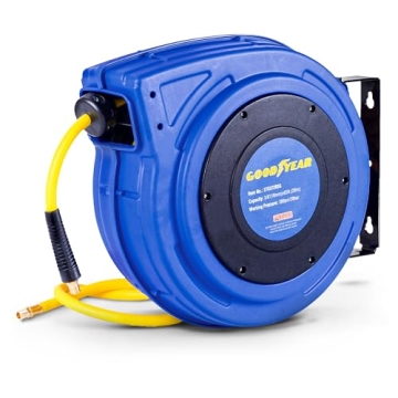 Goodyear 3/8" x 65' Retractable Air Hose Reel - Heavy Duty, 300 PSI