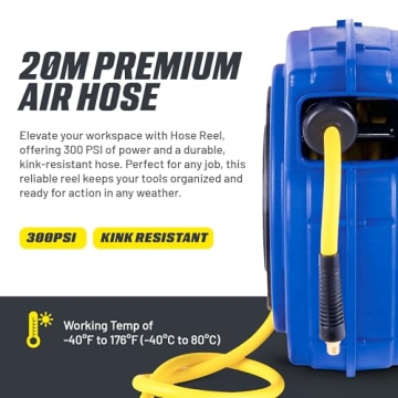 Goodyear Retractable Air Hose Reel 3/8 Inch 65 Feet 300 PSI