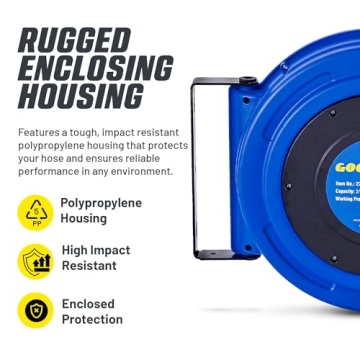 Goodyear Retractable Air Hose Reel 3/8 Inch 65 Feet 300 PSI