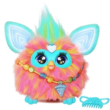 Furby Coral Plush Toy with 15 Accessories for Kids