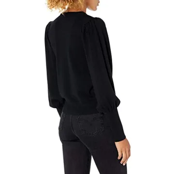Stylish Vivienne Pleated Shoulder Balloon-Sleeve Sweater