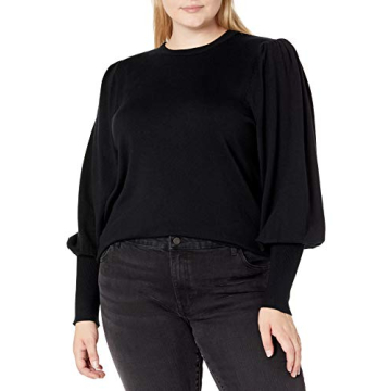 Stylish Vivienne Pleated Shoulder Balloon-Sleeve Sweater