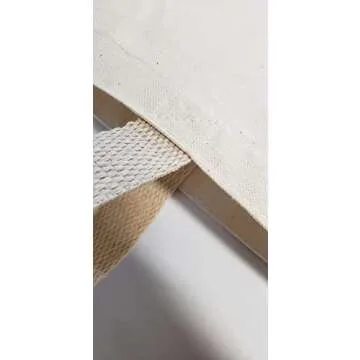 TBF 12-Pack Heavy Duty Sturdy Canvas Tote Bags with Handles - Reusable Natural Grocery Shopping Bags Blank Cloth Fabric for DIY, Crafts - 15x15x3