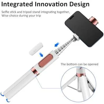 Aluminum Alloy Selfie Stick Tripod with Remote, Foldable Travel Tripod Stand 270 Rotation Compatible with iPhone/Android/Go Pro Camera