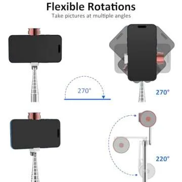 Aluminum Alloy Selfie Stick Tripod with Remote, Foldable Travel Tripod Stand 270 Rotation Compatible with iPhone/Android/Go Pro Camera