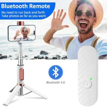 Aluminum Alloy Selfie Stick Tripod with Remote, Foldable Travel Tripod Stand 270 Rotation Compatible with iPhone/Android/Go Pro Camera