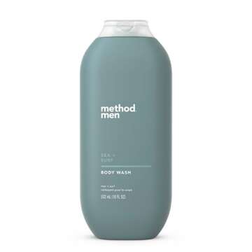 Method Men Body Wash, Sea + Surf, Paraben and Phthalate Free, 18 FL Oz (Pack of 3),Softening