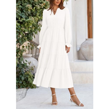 PRETTYGARDEN Women's Long Sleeve A-Line Maxi Dress