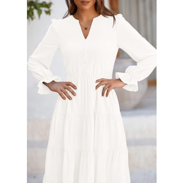 PRETTYGARDEN Women's Long Sleeve A-Line Maxi Dress