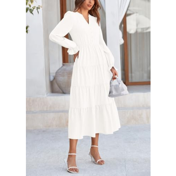 PRETTYGARDEN Women's Long Sleeve A-Line Maxi Dress