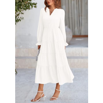 PRETTYGARDEN Women's Long Sleeve A-Line Maxi Dress