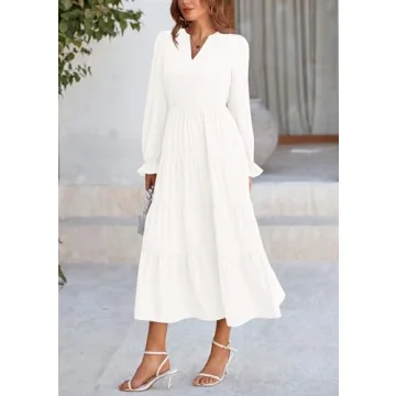 PRETTYGARDEN Women's Long Sleeve A-Line Maxi Dress