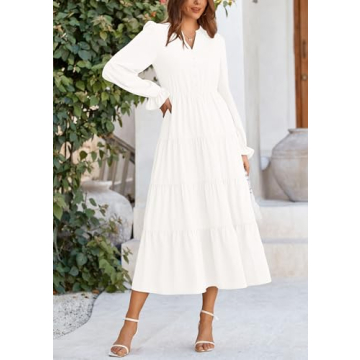 PRETTYGARDEN Women's Long Sleeve A-Line Maxi Dress