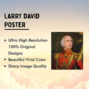 Larry - Funny Celebrity Art Poster - Faux Oil Painting Print - Novelty Pop Culture Artwork - TV Show Gift