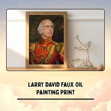 Larry - Funny Celebrity Art Poster - Faux Oil Painting Print - Novelty Pop Culture Artwork - TV Show Gift