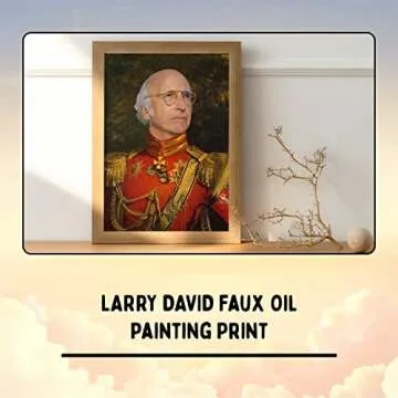 Larry - Funny Celebrity Art Poster - Faux Oil Painting Print - Novelty Pop Culture Artwork - TV Show Gift
