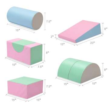 M HI-Mat Soft Climb and Crawl Activity Play Set，Soft Play Climbing for Toddlers and Infants,Playtime and Climb Soft Play Set,Climbing Blocks and Indoor Play Gym,Soft Climbing Indoor Set