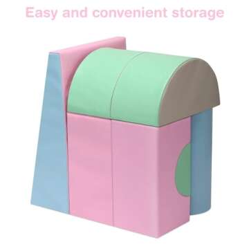 M HI-Mat Soft Climb and Crawl Activity Play Set，Soft Play Climbing for Toddlers and Infants,Playtime and Climb Soft Play Set,Climbing Blocks and Indoor Play Gym,Soft Climbing Indoor Set