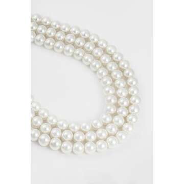 BABEYOND Round Imitation Pearl Necklace Vintage Multi Strands Choker Necklace 20s Flapper Necklace for Party (Style1)