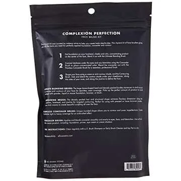 e.l.f. Complexion Perfection Brush Kit, 4-Piece Makeup Brush Set, Brushes For Foundations & Concealers, Vegan & Cruelty-Free