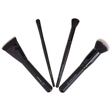 e.l.f. Complexion Perfection Brush Kit, 4-Piece Makeup Brush Set, Brushes For Foundations & Concealers, Vegan & Cruelty-Free