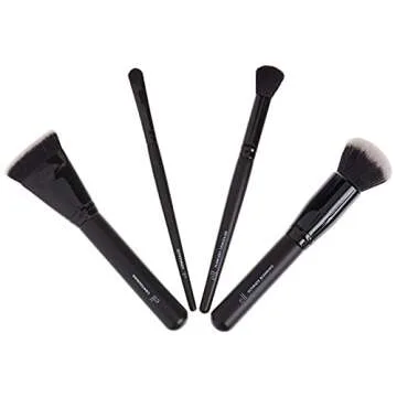 e.l.f. Complexion Perfection Brush Kit, 4-Piece Makeup Brush Set, Brushes For Foundations & Concealers, Vegan & Cruelty-Free