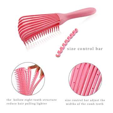 13PCS Detangling Brush Set for Curly Hair with 9 Row Cushion Nylon Bristle, Rat Tail Comb Styling Edge Brush Set Include scalp scrubber，Afro American Type 3a-4c Wavy Natural Thick Thin Wet Dry Hair……
