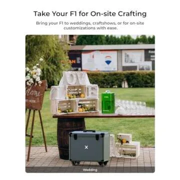 xTool F1 Laser Engraver with Rolling Hard Case, Lightning Speed Portable HD Resolution Fiber Laser E...