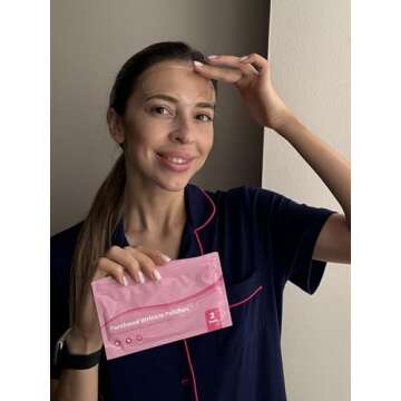 Forehead Wrinkle Patches - Reusable Silicone Patches for Smoothing Forehead Wrinkles & Fine Lines, Hypoallergenic, Overnight Results