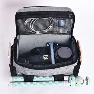 FOSOTO Compact SLR/DSLR Stylish Camera Bag Case for Nikon, Canon, Sony with Rain Cover
