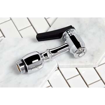 Kingston Brass KS1271ALBS Heritage Bridge Kitchen Faucet, 8-9/16", Polished Chrome