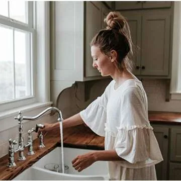 Kingston Brass KS1271ALBS Heritage Bridge Kitchen Faucet, 8-9/16", Polished Chrome