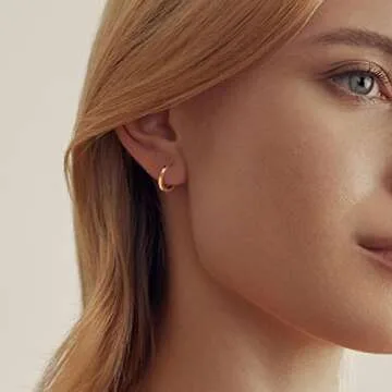 DAILY VIBES Small Gold Hoops Huggie Earrings Set